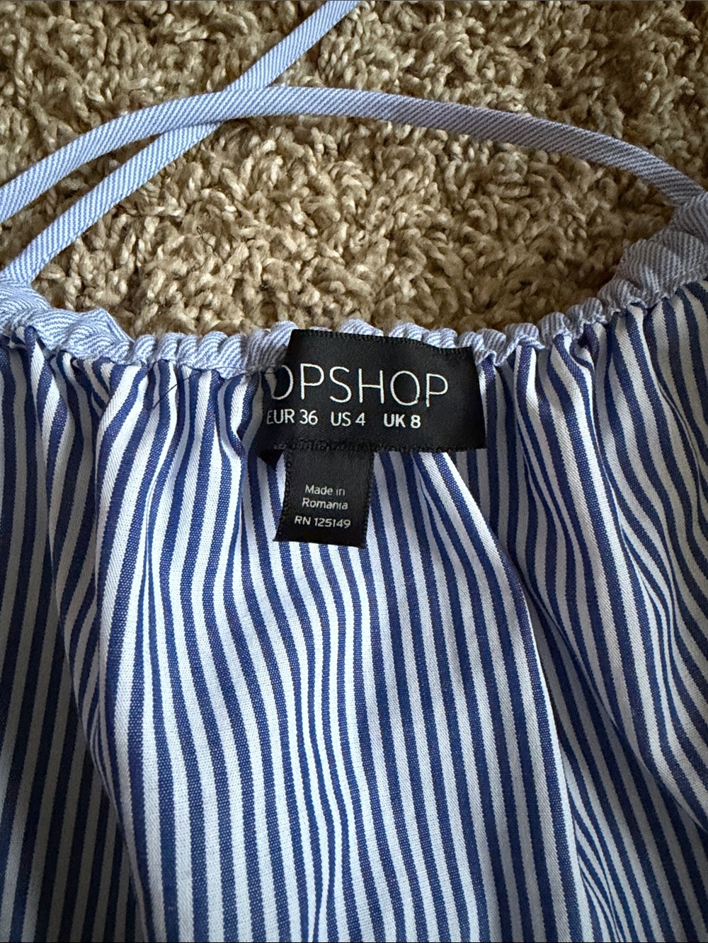 Topshop Stripe Bardot Shirtdress - Picture 4 of 7
